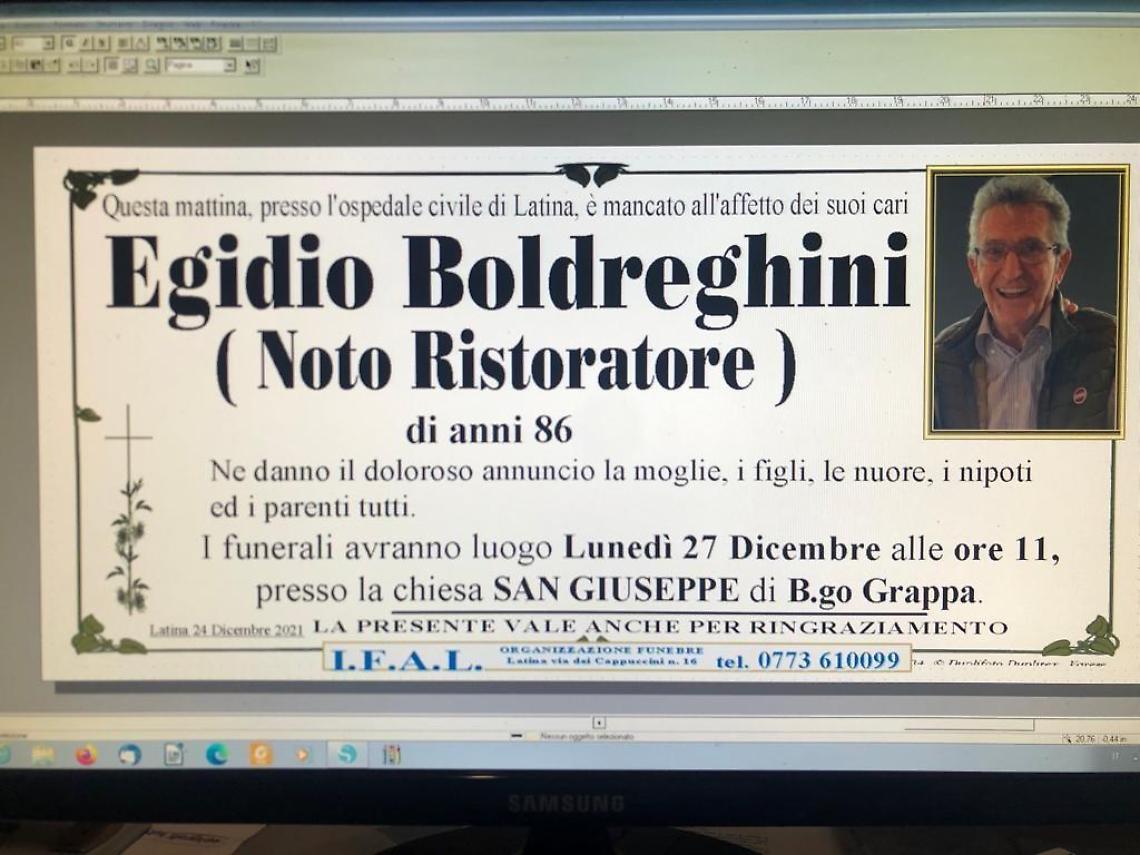 Morto Egidio Boldreghini, oggi alle 11 i funerali del noto ristoratore