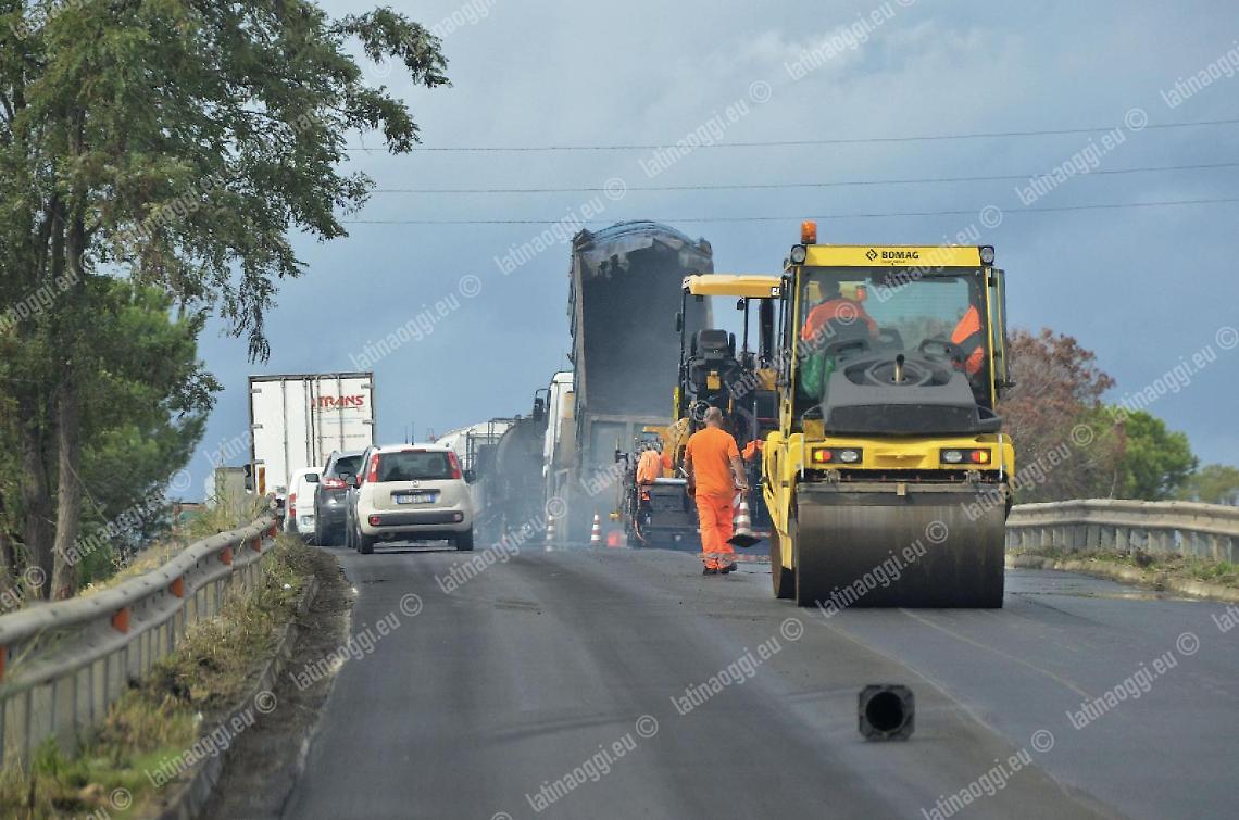 Anas, nuovi lavori per l'asfalto della Pontina, tra Aprilia e Roma