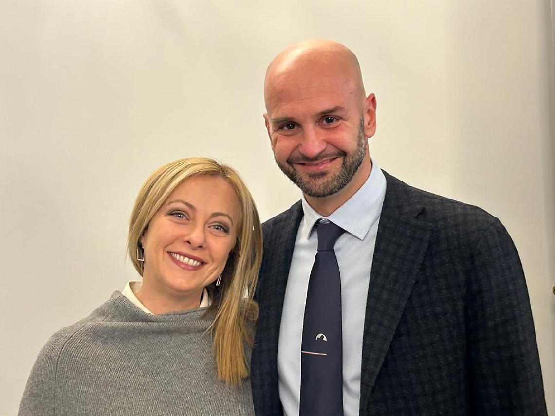 Nicola Procaccini ricevuto a Palazzo Chigi dal premier Giorgia Meloni
