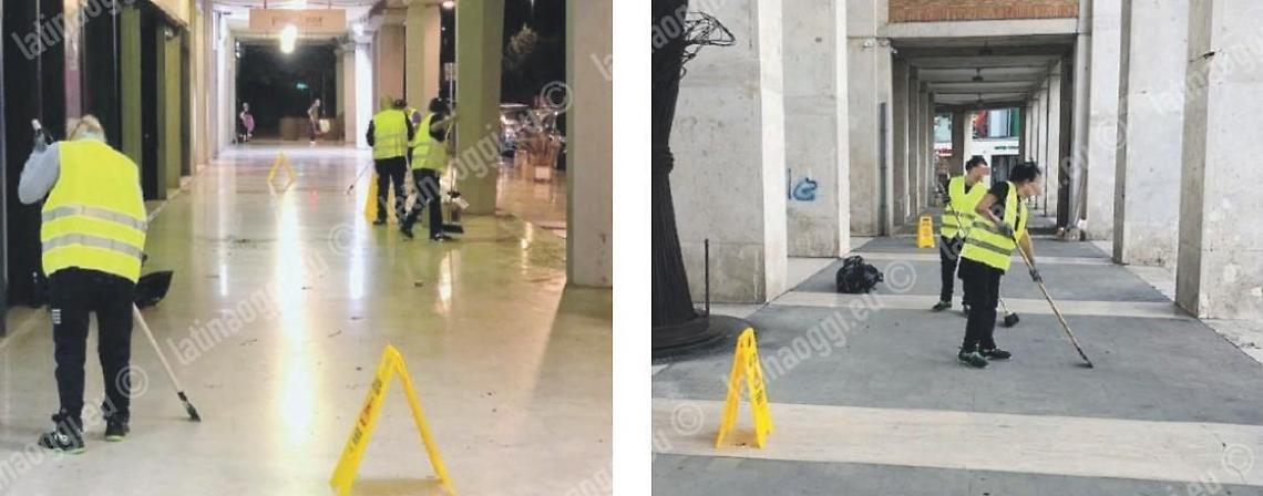 Al via la pulizia dei portici e dei marciapiedi
