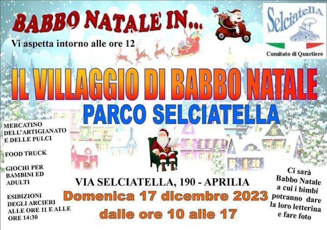 Arriva il Villaggio di Babbo Natale al Parco Selciatella