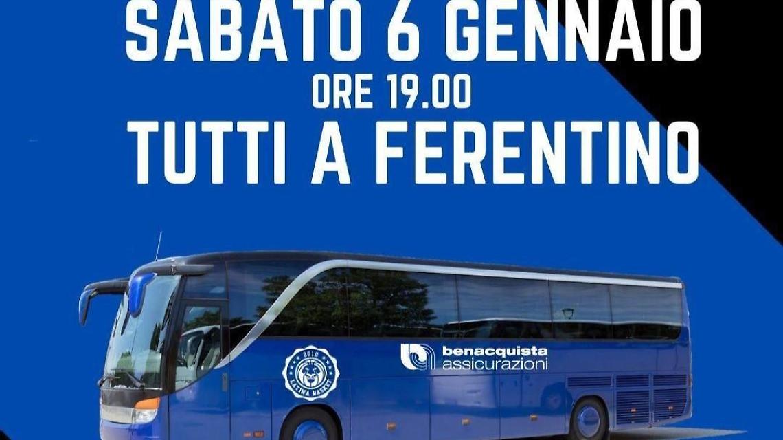Un bus per sostenere il Latina Basket al grido di "Tutti a Ferentino!"