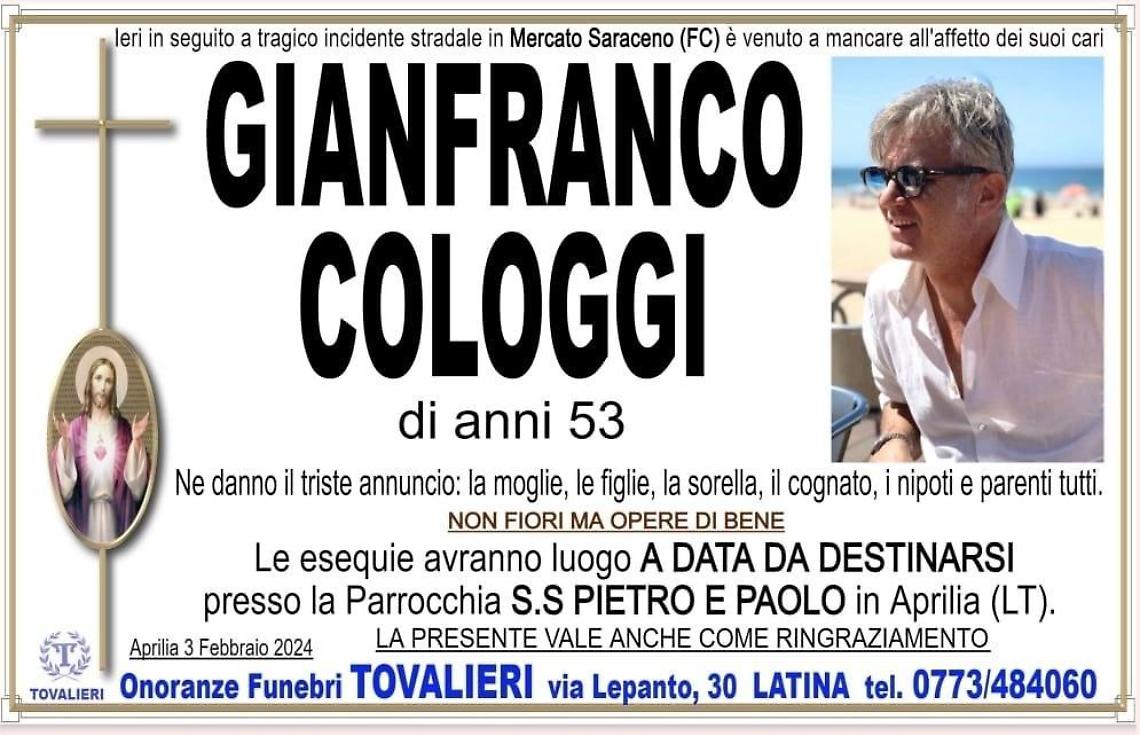 Precipita nel burrone sulla E45, i funerali di Gianfraco Cologgi nella chiesa San Pietro e Paolo