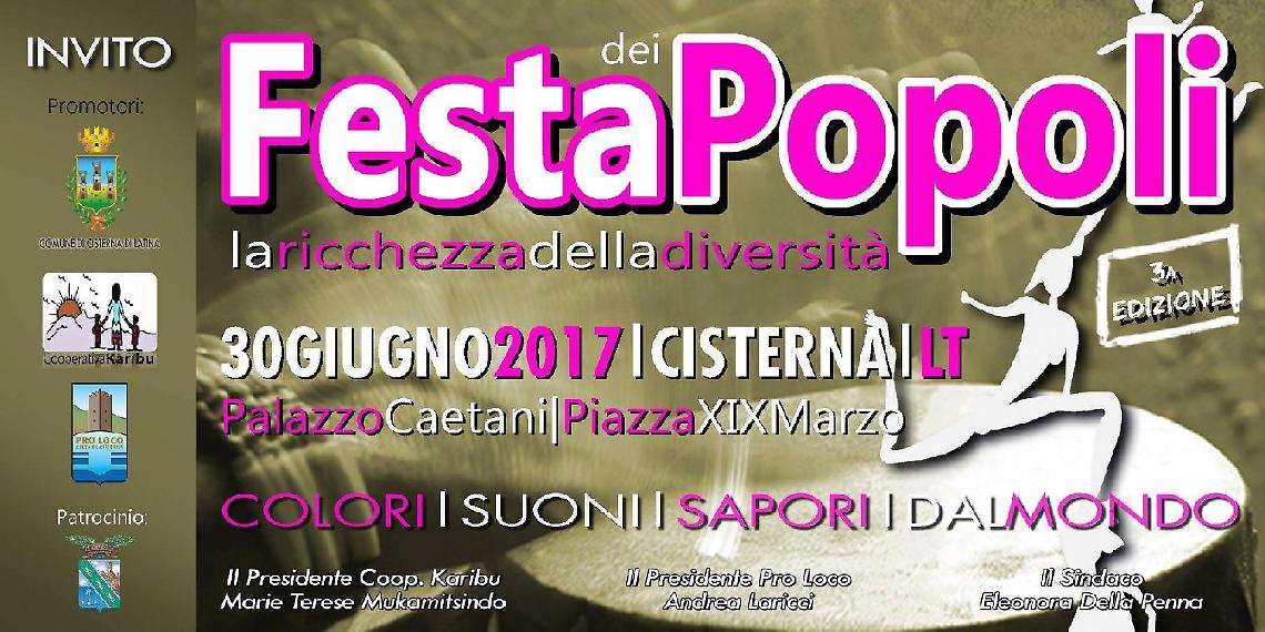 Torna la Festa dei Popoli, venerd&igrave; Cisterna celebra la &ldquo;ricchezza della diversit&agrave;&rdquo;.