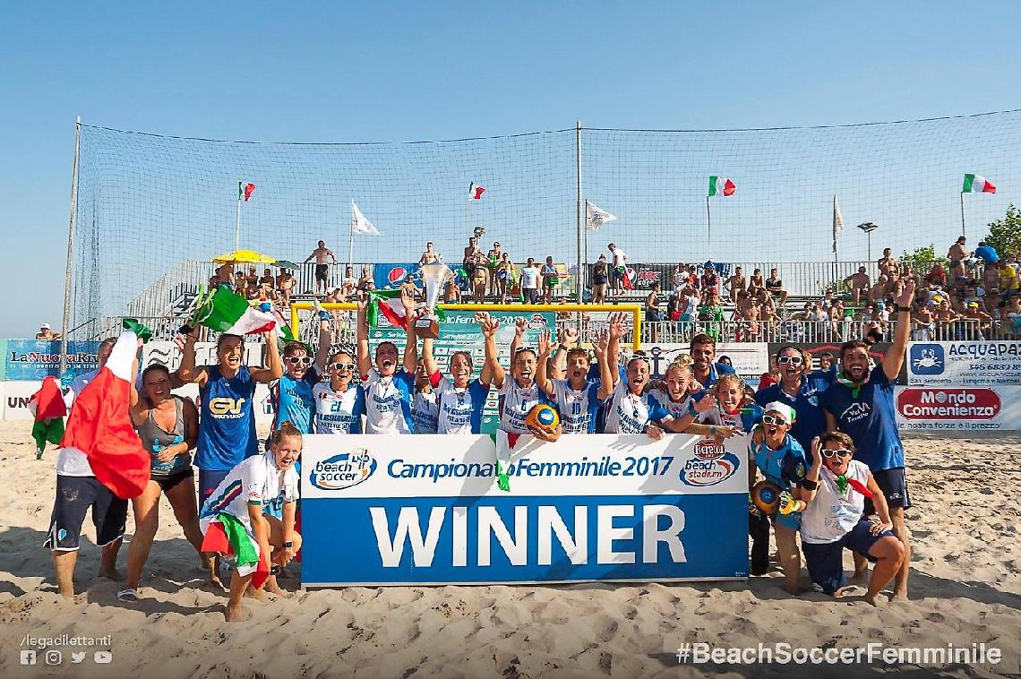 Lady Terracina ancora a segno. Terzo scudetto consecutivo nelle finali di beach soccer femminile