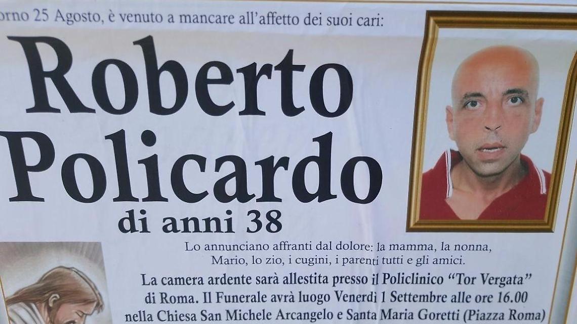 Domani i funerali di Roberto Policardo, il 38enne trovato senza vita nei pressi di Torricola