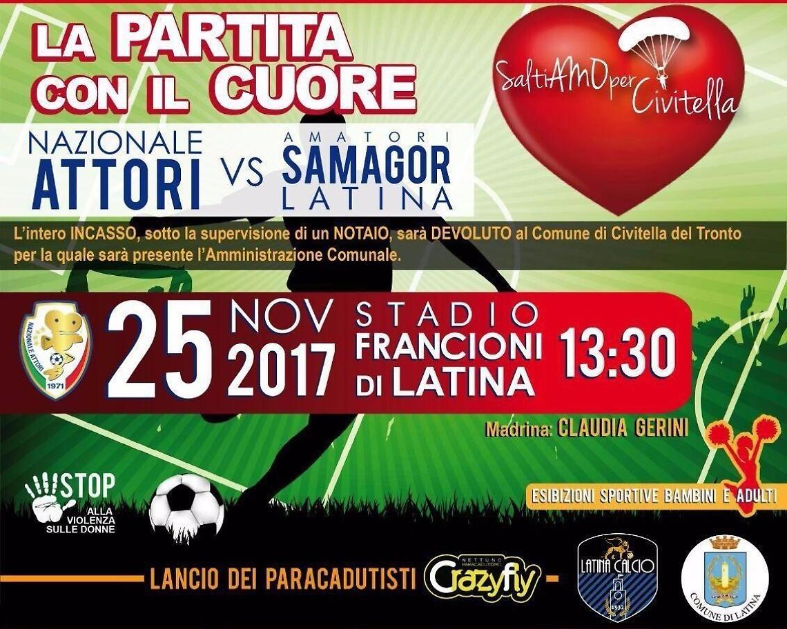 La partita con il Cuore, al Francioni Claudia Gerini e la Nazionale Attori