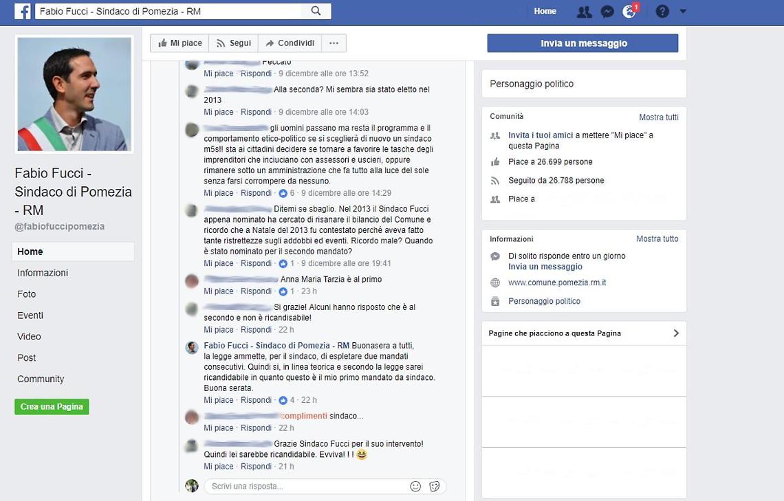 «La legge ammette due mandati da sindaco», Fucci scatenato su Facebook