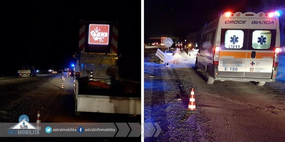 Incidente sulla Pontina, auto finisce contro il guard-rail