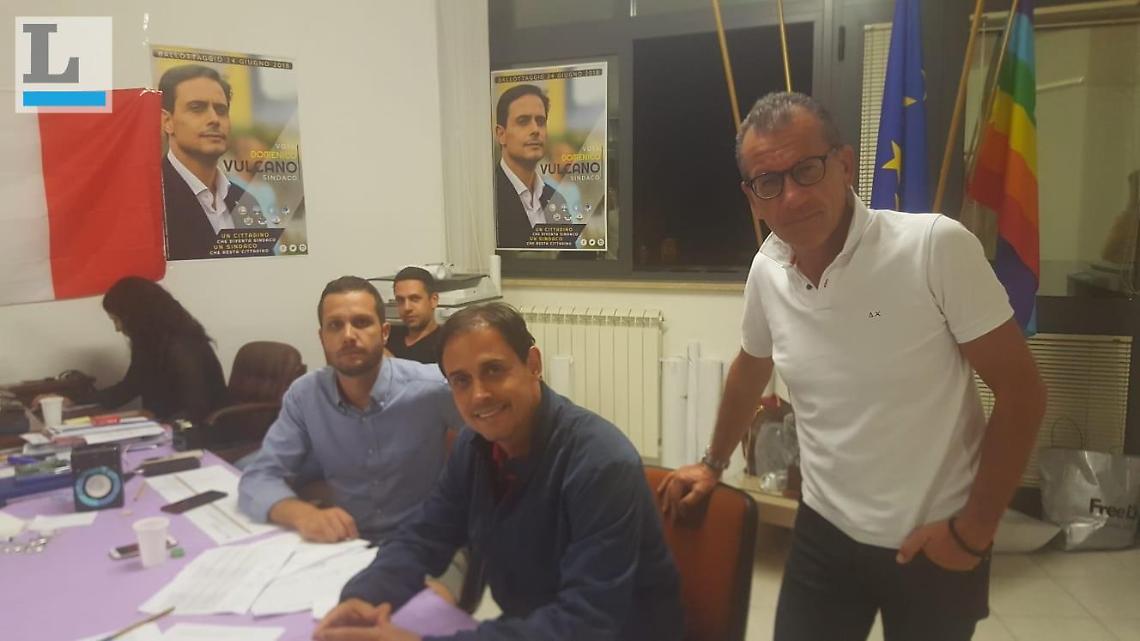 Domenico Vulcano al point insieme al consigliere Grammatico e a Rino Savini