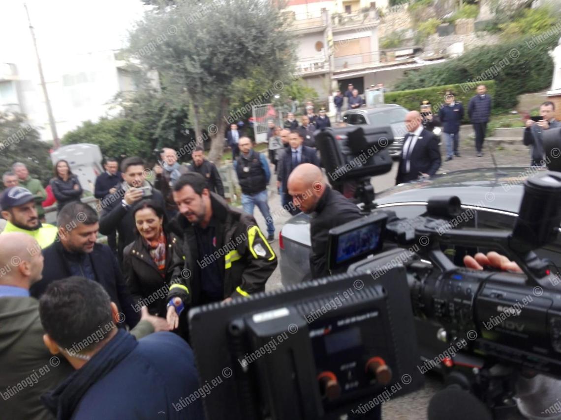 Terracina, iniziato il sopralluogo del ministro Matteo Salvini