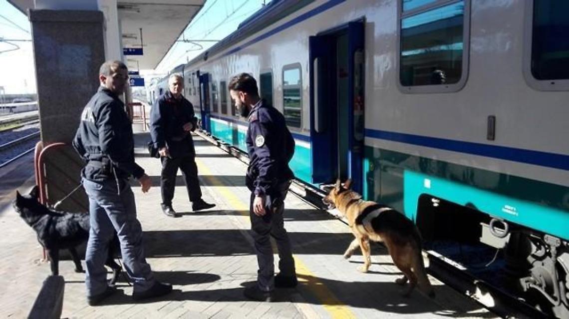 Controlli antidroga sui treni regionali, operazione interforze