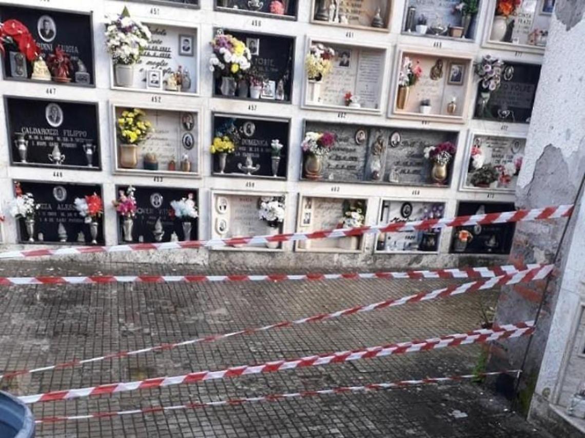 Priverno, crollo del cornicione nel cimitero: lavori in arrivo