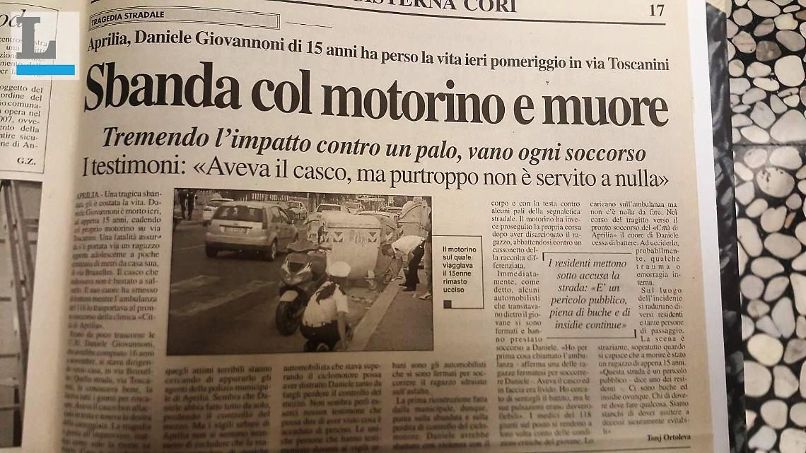 Il vecchio articolo del 2005 sul giovane di Aprilia