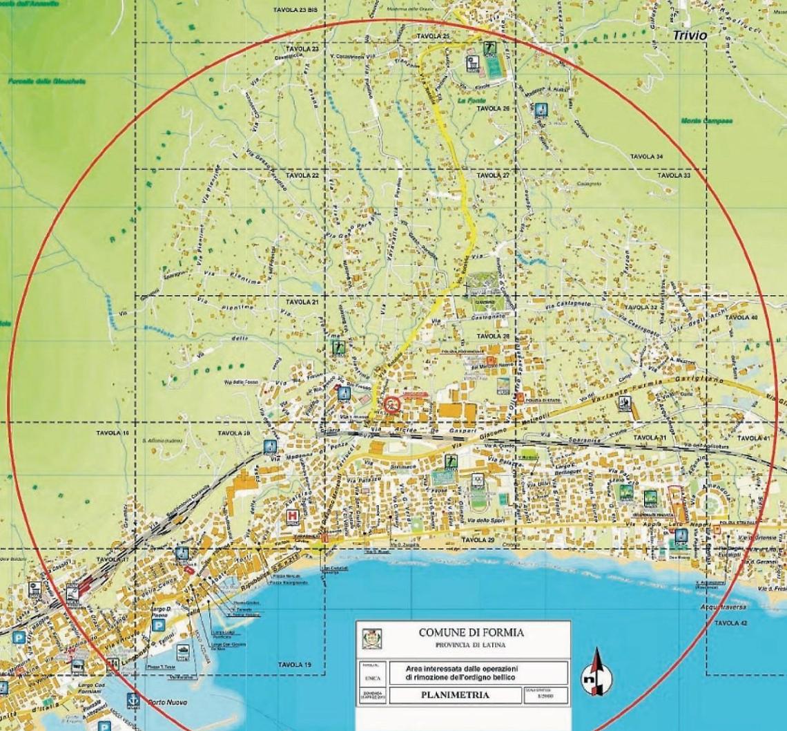 Residuo bellico a Formia, il disinnesco dividerà in due l'Italia