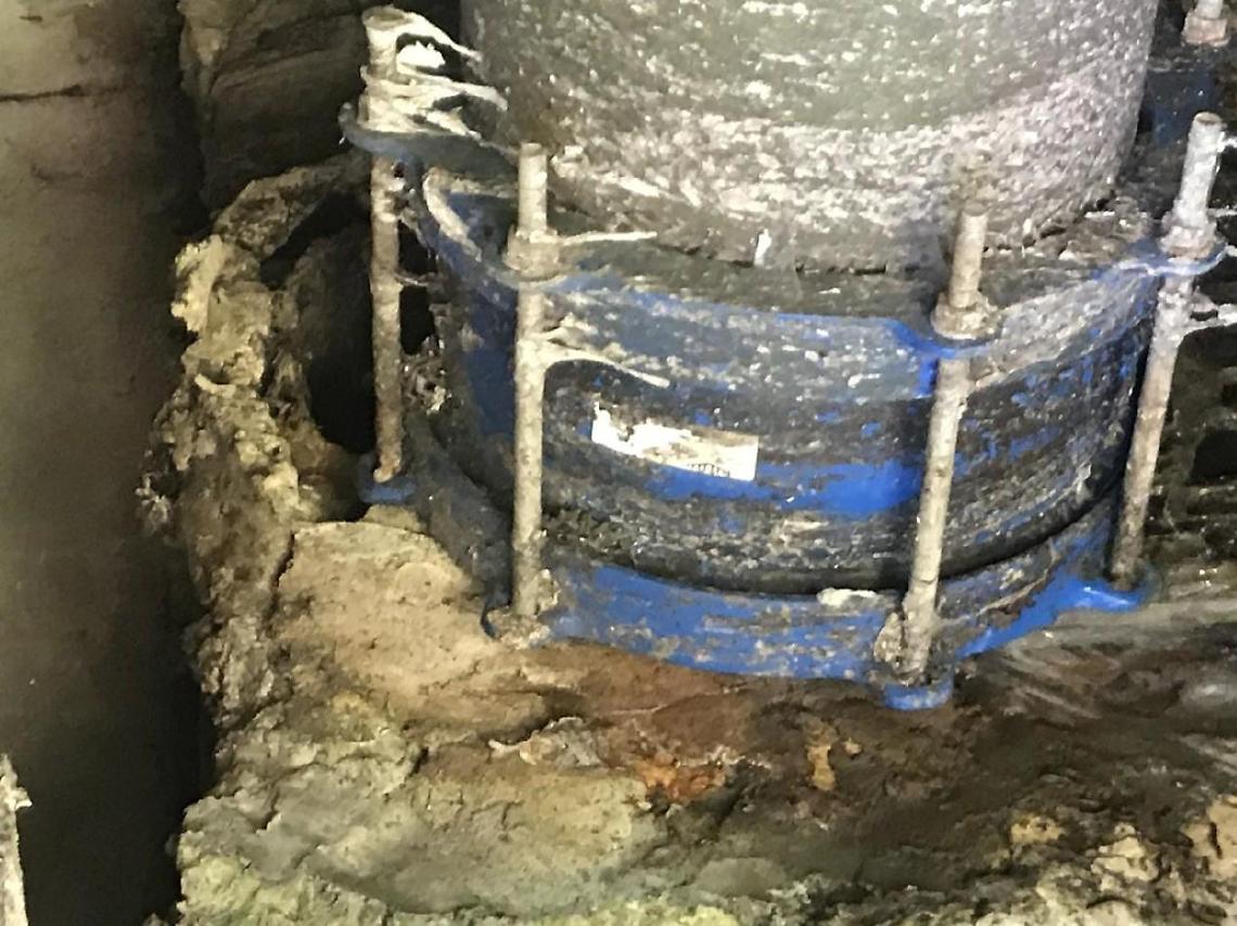 Il punto in cui si era rotta la rete fognaria