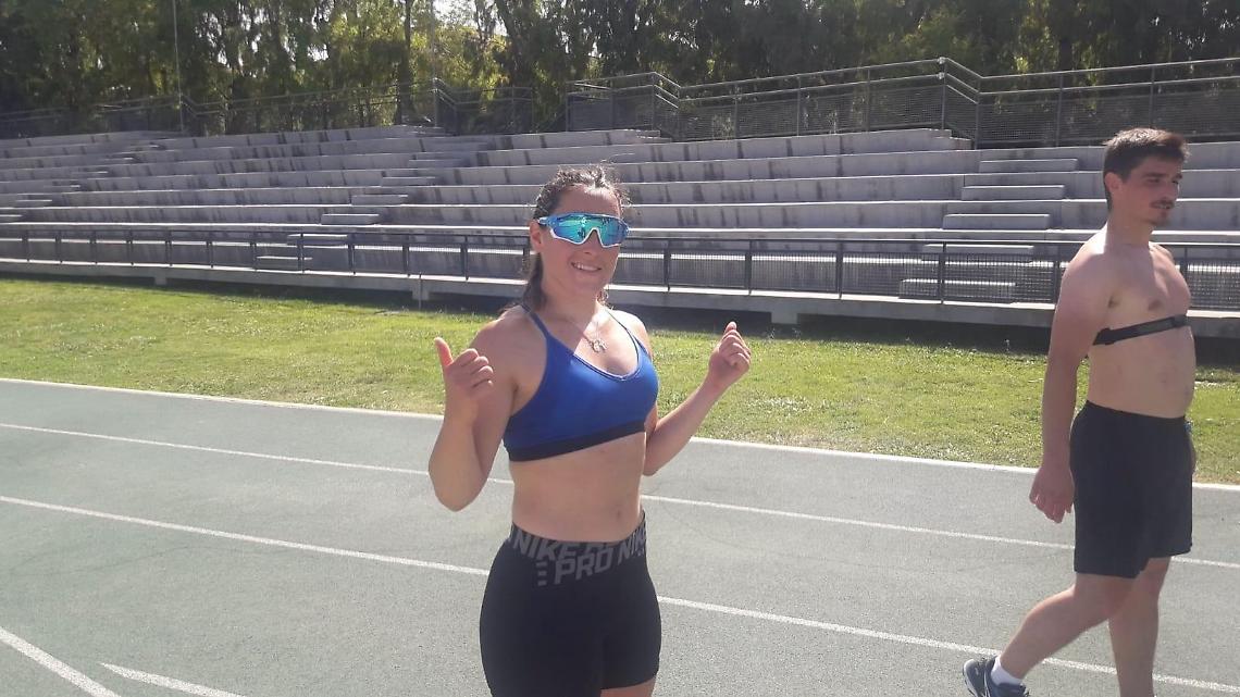 Sofia Goggia in ritiro due estati fa a Formia