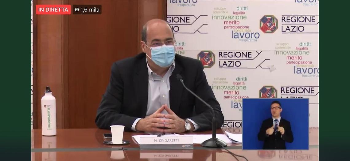 Coronavirus, Zingaretti: "Dati del Lazio confortanti. Studiamo la nuova fase"
