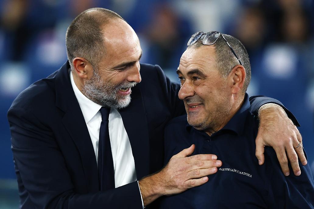I due allenatori prima del match