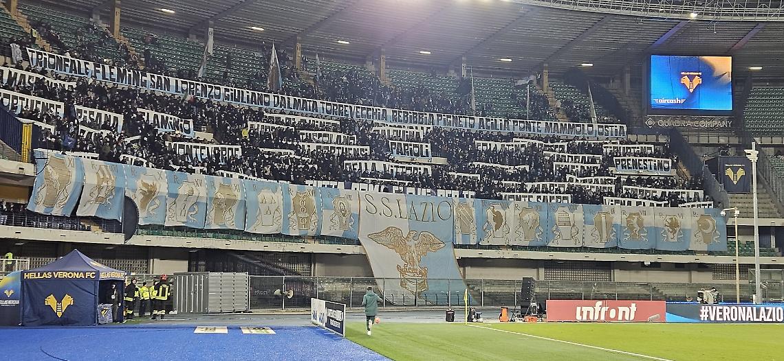 La coreografia laziale nel settore ospiti