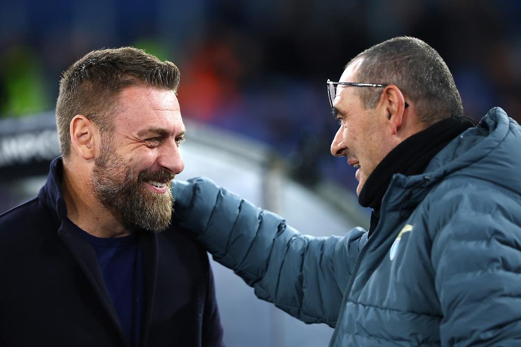 De Rossi e Sarri prima del match