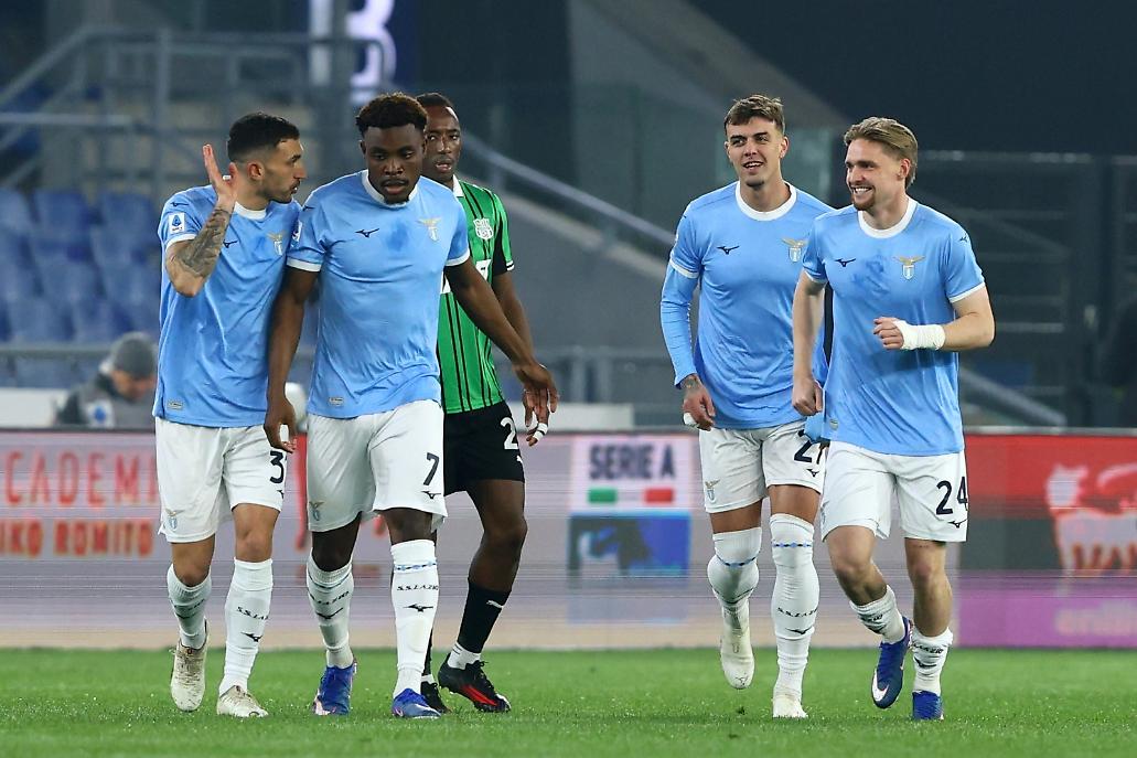 Esultanza Lazio dopo l'1-0