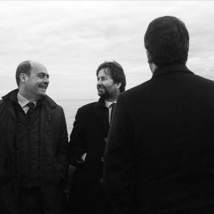 Matteo Renzi con Nicola Zingaretti e Dario Franceschini (Twitter/Filippo Sensi)