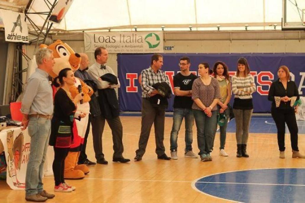 Un momento della premiazione al pallone tensostatico