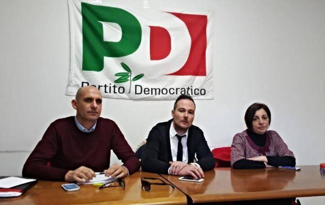 Vincenzo Giovannini, Alessandro Mammucari e Monica Tomassetti del Pd 
