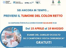 Riparte la campagna di prevenzione al tumore del colon retto