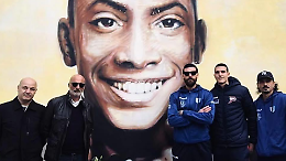 Visita dei dirigenti del Città di Formia Calcio al murale di Willy Monteiro Duarte