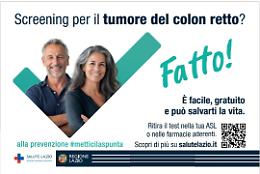 Tumore del colon retto, parte la nuova campagna di prevenzione della Regione Lazio: test gratuiti dai 50 ai 74 anni