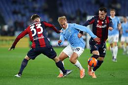Lazio-Bologna finisce 1-1. A Isaksen risponde Odgaard