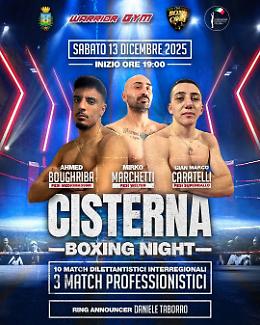 Cisterna Boxing Night: torna lo spettacolo della grande boxe al Palazzetto San Valentino