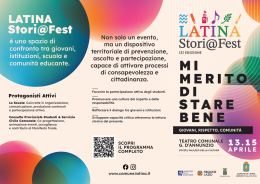 Latina Stori@Fest 2026, al via la terza edizione: tre giorni su giovani, legalit&agrave; e comunicazione