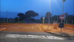 Ramo cade sull'auto e alberi secchi lungo la strada, chiusa via dei Cinque Archi