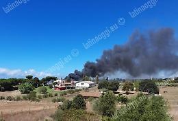 Vasto incendio sterpaglie, le fiamme lambiscono una strada
