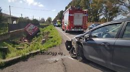 Ford Fiesta contro un furgone, schianto sulla Monti Lepini