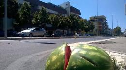 Il Ferragosto in città: un cocomero in mezzo alla strada
