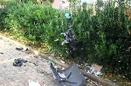 Petardo nel cestino dei rifiuti, vandali al parco dei Caduti di Cefalonia 