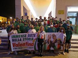 Valentina Rodini festeggiata a Sabaudia dal III Nucleo Atleti Fiamme Gialle
