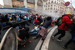 Preso in città dopo gli scontri al corteo anti green pass di Roma