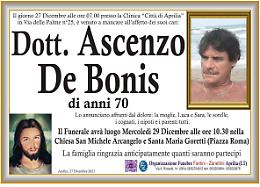 E' morto il dottor Ascenzo De Bonis, noto ortopedico di Aprilia