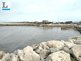 Rio Martino, il porto canale diventa una spiaggia, con tanto di ombrellone