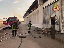 Incendio all'interno dell'oleificio De Carolis