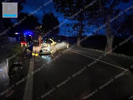 Sbanda con l'auto e si schianta contro un albero: ferita una 74enne