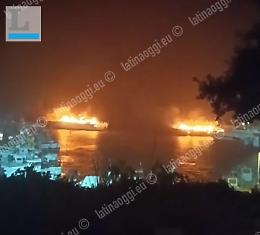 Barche in fiamme al Circeo, paura al porto turistico