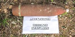 Ordigno bellico inesploso, domani sarà fatto brillare
