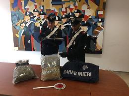Trovato in possesso di 2kg di marijuana, arrestato dai carabinieri: domani la direttissima