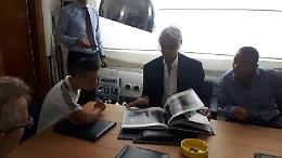 Valerio Catoia, l'eroe del mare, ricevuto anche dal presidente del Coni, Giovanni Malagò